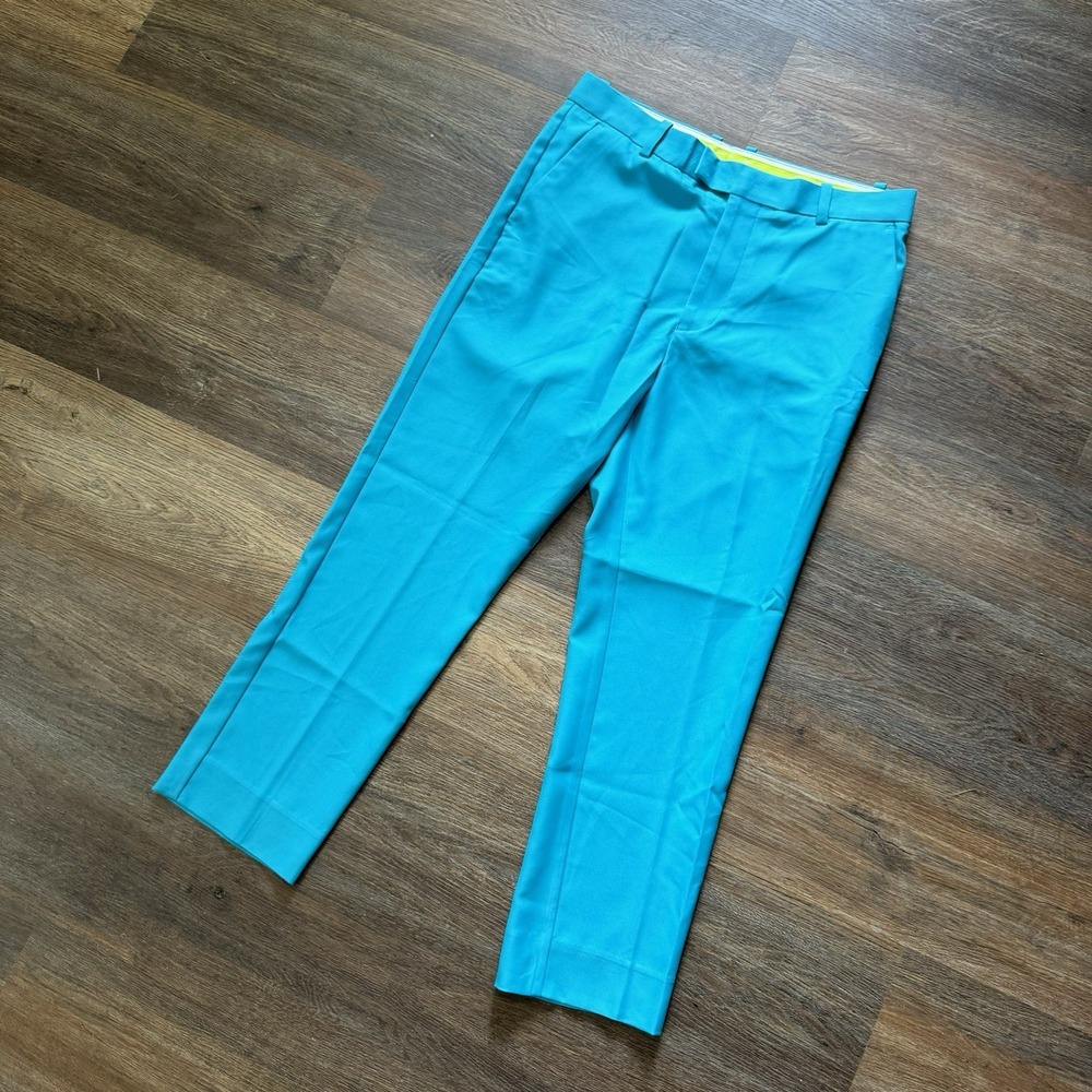 G/FORE Aqua Blue Golf Pants Tour Straight Leg Stretch Men's Size 32x32 HEMMED